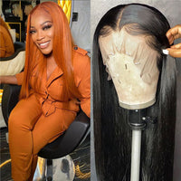 Straight 13x4 Lace Front Wig With Baby Hair Brazilian Remy Lace Frontal Wigs Preplucked Hairline - Divine Diva Beauty