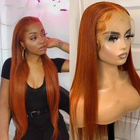 Straight 13x4 Lace Front Wig With Baby Hair Brazilian Remy Lace Frontal Wigs Preplucked Hairline - Divine Diva Beauty