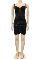 Sequin Caged Bodycon Mini Dress - Divine Diva Beauty