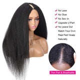 U V Part Wig Human Hair No Leave Out Kinky Straight Wig Human Hair Wigs - Divine Diva Beauty