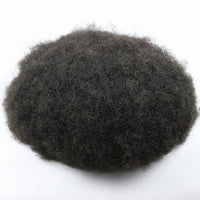 Afro Curl 6mm 100% Natural Human Hair Replacement System Men Hairpiece 8x10 Full Skin - Divine Diva Beauty