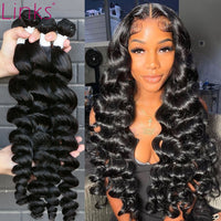 Brazilian Remy Human Hair Weave Bundles 1/3/4 Loose Wave Bundles Natural Color 28 30 32 34 40 Inch Wavy Hair Extensions - Divine Diva Beauty