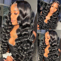 Brazilian Remy Human Hair Weave Bundles 1/3/4 Loose Wave Bundles Natural Color 28 30 32 34 40 Inch Wavy Hair Extensions - Divine Diva Beauty