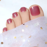 28Pcs Shiny Black Lady False Toe Nails Artificial Fake Toenail - Divine Diva Beauty