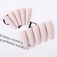 20Pcs Professional Fake Nails Long Ballerina Half French Acrylic Nail Tips Press On Nails Full Cover Nail Patch Fake Nail Art - Divine Diva Beauty