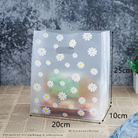25pcs Daisy Plastic Gift Bags Plastic Shopping Bags With Handle - Divine Diva Beauty