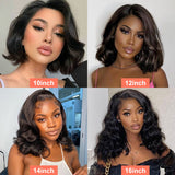 Brazilian Short Bob Lace Wigs Body Wave Lace Front Human Hair Wigs Ocean Wave 13x4 Lace Frontal Wig Remy - Divine Diva Beauty