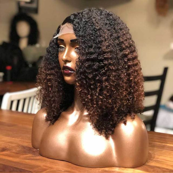 Side Part Curly Short Bob Wig 13X4 Lace Front Wig Human Hair Wig PrePlucked Pixie Cut Remy Brazilian Lace Closure Wig - Divine Diva Beauty