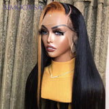 Highlight Straight Wig Ombre Human Hair Wigs 150% Pre Plucked Bleached  Knots T Part Lace Mongolian Remy Hair - Divine Diva Beauty