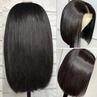 Short Bob T Part Lace Front Wig Human Hair Wigs Brazilian Straight Bob 4X1 13X1 Lace Human Hair Wigs 8-16Inch Lace Wig - Divine Diva Beauty