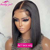 Short Bob T Part Lace Front Wig Human Hair Wigs Brazilian Straight Bob 4X1 13X1 Lace Human Hair Wigs 8-16Inch Lace Wig - Divine Diva Beauty