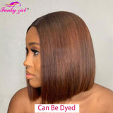 Short Bob T Part Lace Front Wig Human Hair Wigs Brazilian Straight Bob 4X1 13X1 Lace Human Hair Wigs 8-16Inch Lace Wig - Divine Diva Beauty