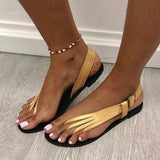 Flat Sandals Flip Flops Straps Flat Side Hollow Fashion Sandals - Divine Diva Beauty