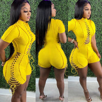 Cutout Strappy Bandage Rompers bodysuits - Divine Diva Beauty