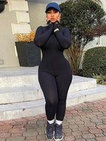 Ribbed Turtleneck Casual Jumpsuit bodysuit - Divine Diva Beauty