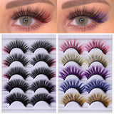 3D Colored False Lashes Natural Long Colorful Eyelashes - Divine Diva Beauty