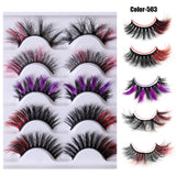 3D Colored False Lashes Natural Long Colorful Eyelashes - Divine Diva Beauty