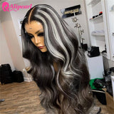 Highlight Grey Body Wave Lace Front Closure Human Hair - Divine Diva Beauty