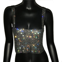 Bling Rhinestones Party Crop Top shirt - Divine Diva Beauty