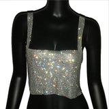 Bling Rhinestones Party Crop Top shirt - Divine Diva Beauty