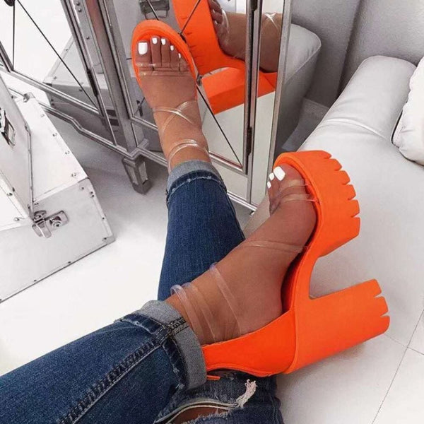 Platform Chunky Heel Sandals - Divine Diva Beauty