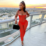 Spaghetti Strap Sleeveless Mesh See Though Ruched Stretchy Women Jumpsuit bodysuit - Divine Diva Beauty