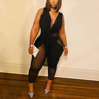 V Neck Sleeveless Bodycon High W bodysuit plus size avail - Divine Diva Beauty