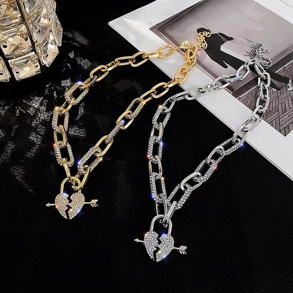 Metal Love Heart Cupid Pendants Female Clavicle Chain jewelry - Divine Diva Beauty