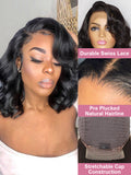 Short Bob Lace Front Human Hair Wigs Brazilian Body Wave Transparent Lace Frontal Wig Human Hair Pre Plucked - Divine Diva Beauty