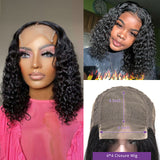 Short Curly Bob Wig 13x4 Lace Front Human Hair Wigs With Baby Hair Brazilian Water Wave Wigs - Divine Diva Beauty