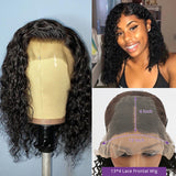 Short Curly Bob Wig 13x4 Lace Front Human Hair Wigs With Baby Hair Brazilian Water Wave Wigs - Divine Diva Beauty