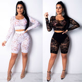 Lace Top shirt Shorts Cover Up Lace Mesh Fishnet Shorts - Divine Diva Beauty