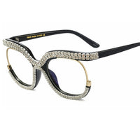 Oversized Sunglasses Women Luxury Brand Rhinestone Eyeglasses - Divine Diva Beauty