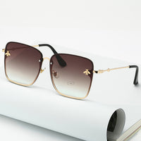 Oversize Rimless Square Bee Sunglasses - Divine Diva Beauty