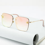 Oversize Rimless Square Bee Sunglasses - Divine Diva Beauty