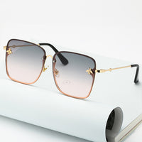 Oversize Rimless Square Bee Sunglasses - Divine Diva Beauty