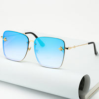 Oversize Rimless Square Bee Sunglasses - Divine Diva Beauty