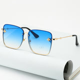 Oversize Rimless Square Bee Sunglasses - Divine Diva Beauty