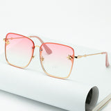 Oversize Rimless Square Bee Sunglasses - Divine Diva Beauty