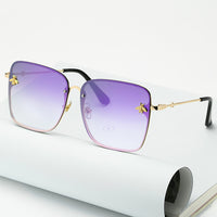 Oversize Rimless Square Bee Sunglasses - Divine Diva Beauty