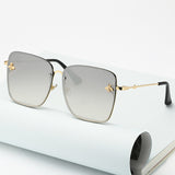 Oversize Rimless Square Bee Sunglasses - Divine Diva Beauty