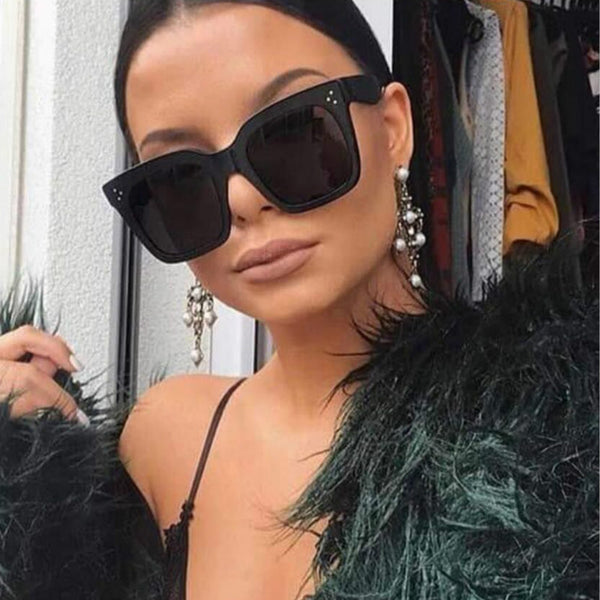 Square Sunglasses Women Brand Designer Big Frame Gradient - Divine Diva Beauty