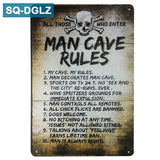 MAN CAVE RULES Metal Sign Retro Store Wall Decor Vintage Metal Crafts Home Decor Painting Plaques Art Poster - Divine Diva Beauty