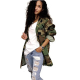 Green Camouflage Long Jackets Plus Size avail  outerwear - Divine Diva Beauty